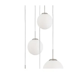 Maya 5-lichts Hanglamp Getrapt Opaal wit