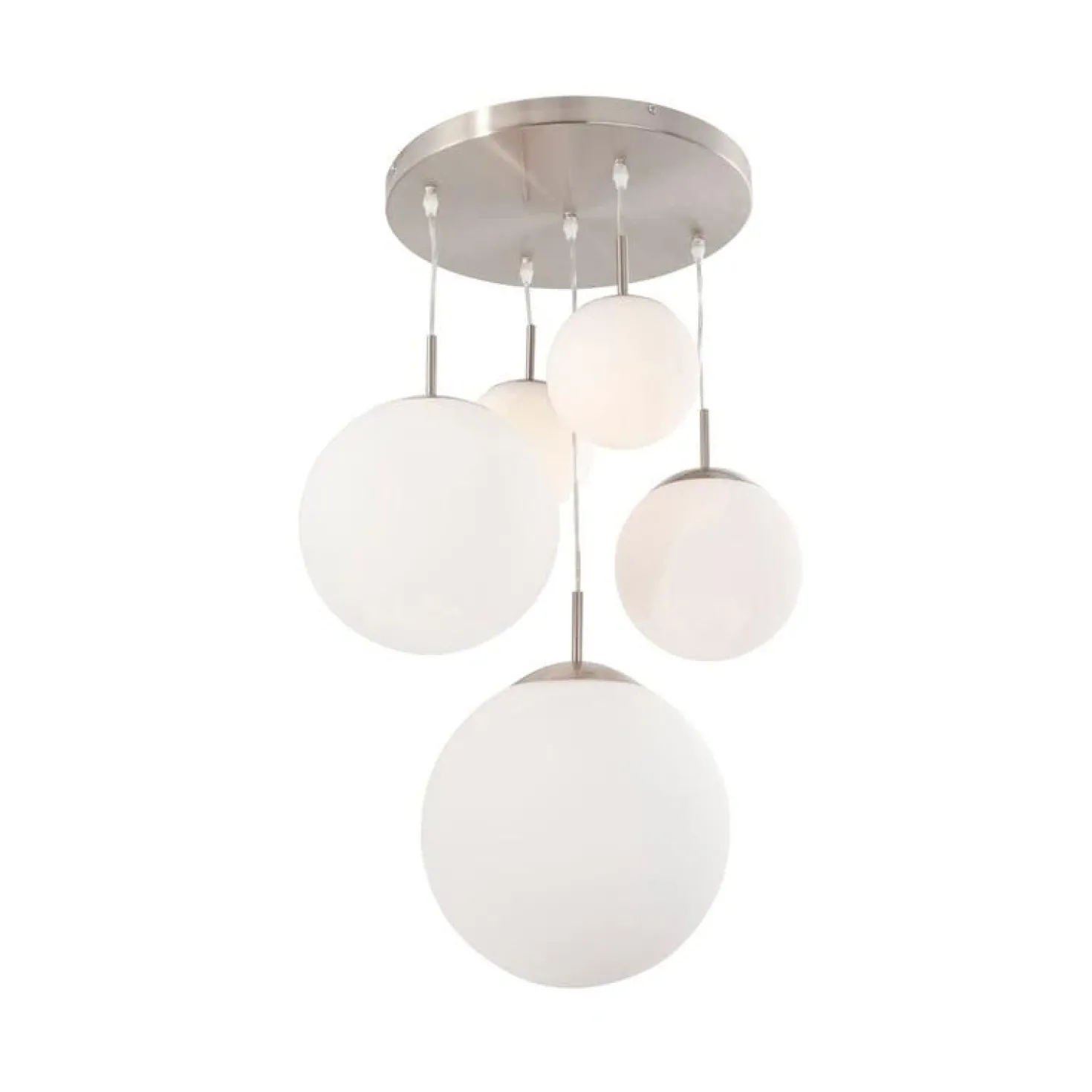 Maya 5-lichts Hanglamp Getrapt Opaal wit