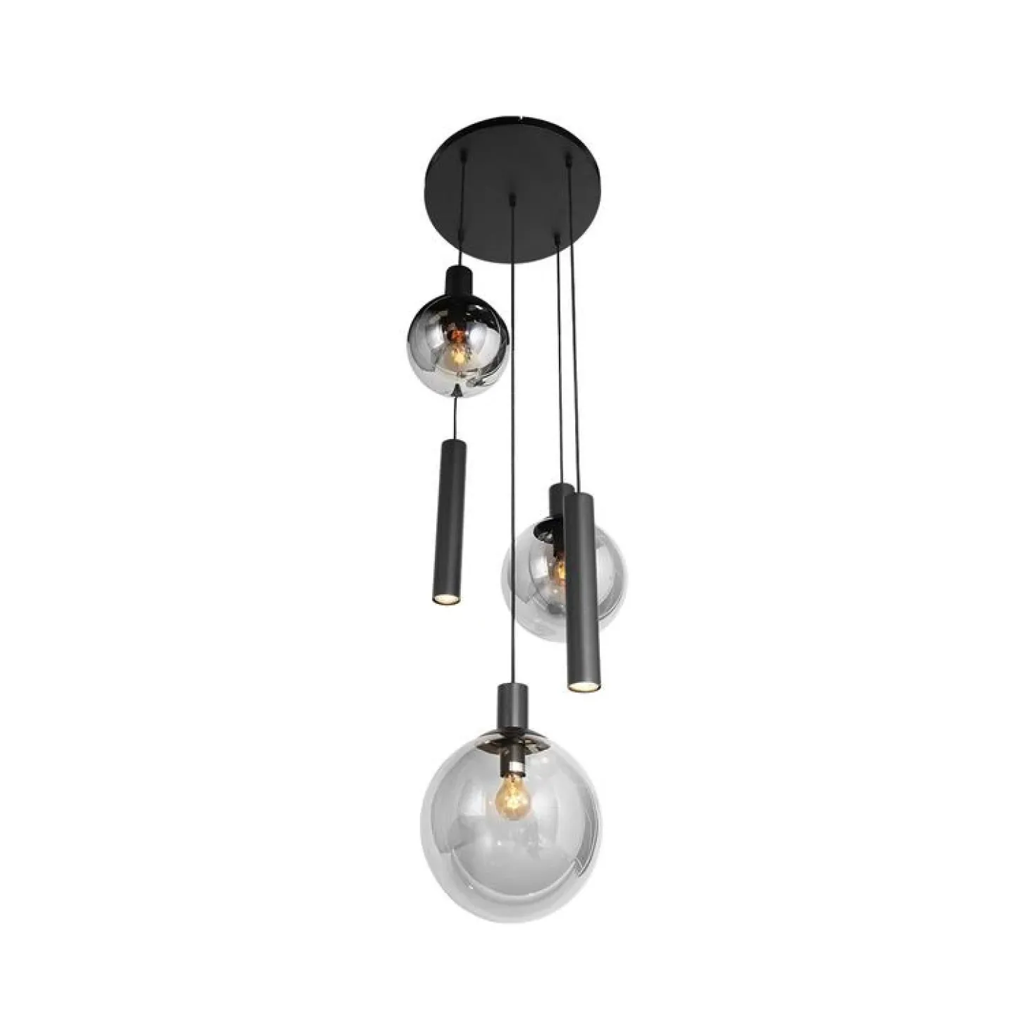 Maya 3+2 lichts Hanglamp Getrapt Smoke