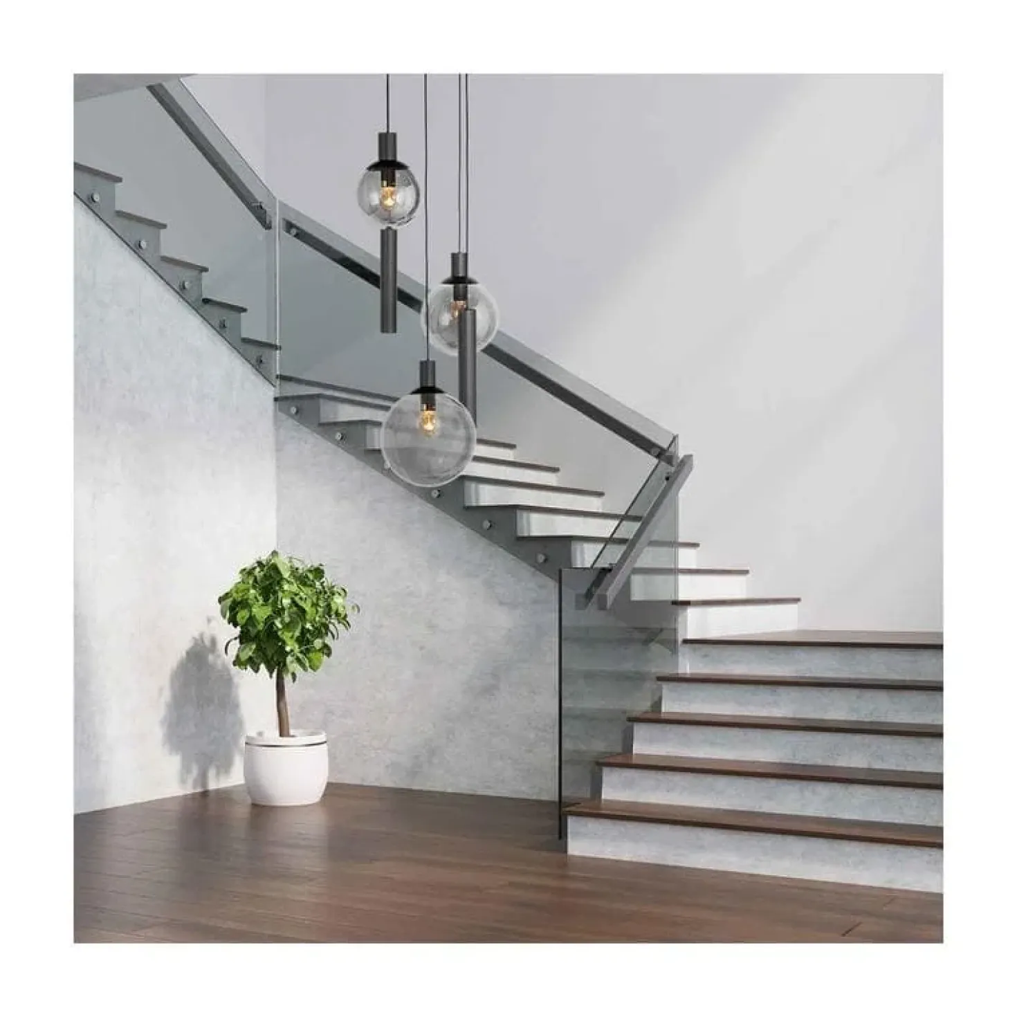Maya 3+2 lichts Hanglamp Getrapt Smoke