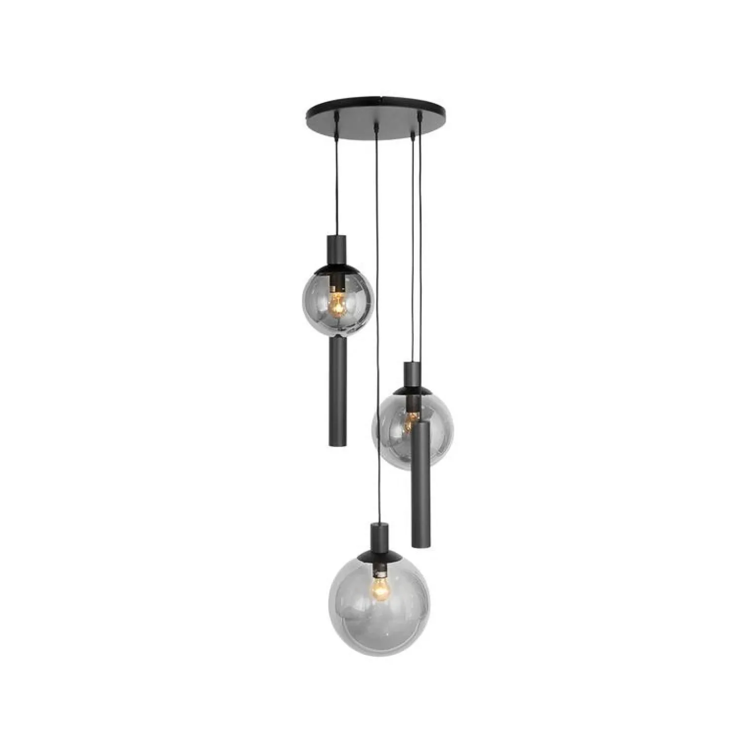 Maya 3+2 lichts Hanglamp Getrapt Smoke
