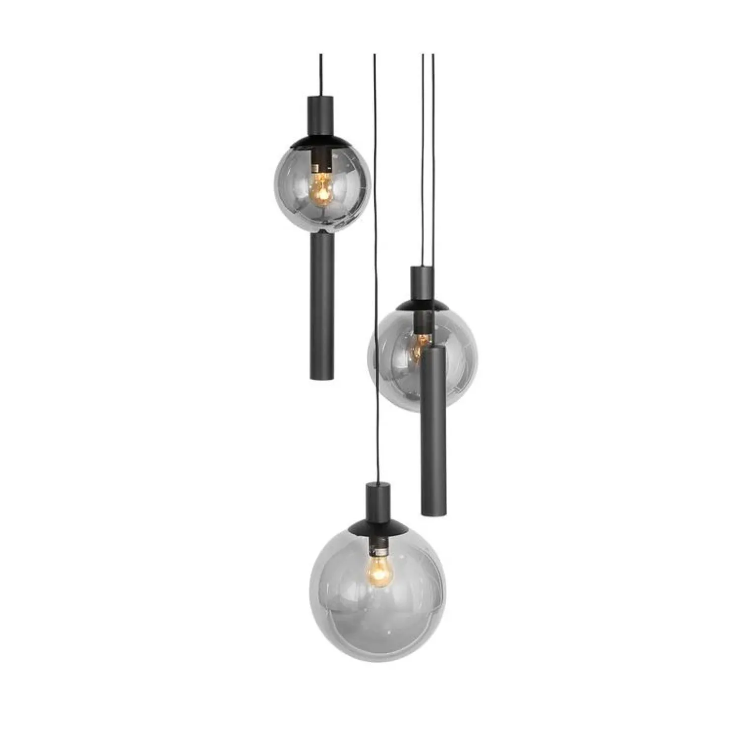 Maya 3+2 lichts Hanglamp Getrapt Smoke