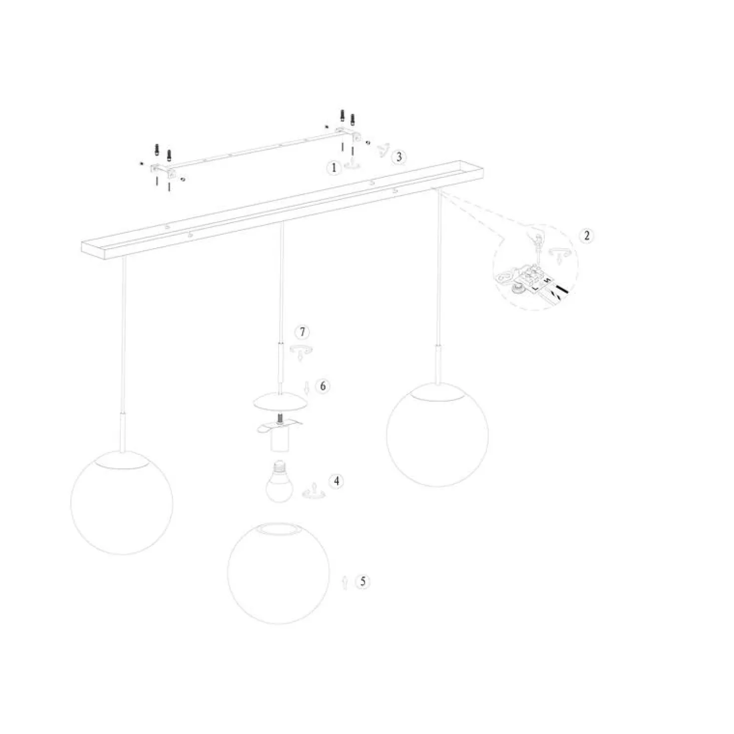Maya 3-lichts Hanglamp Smoke