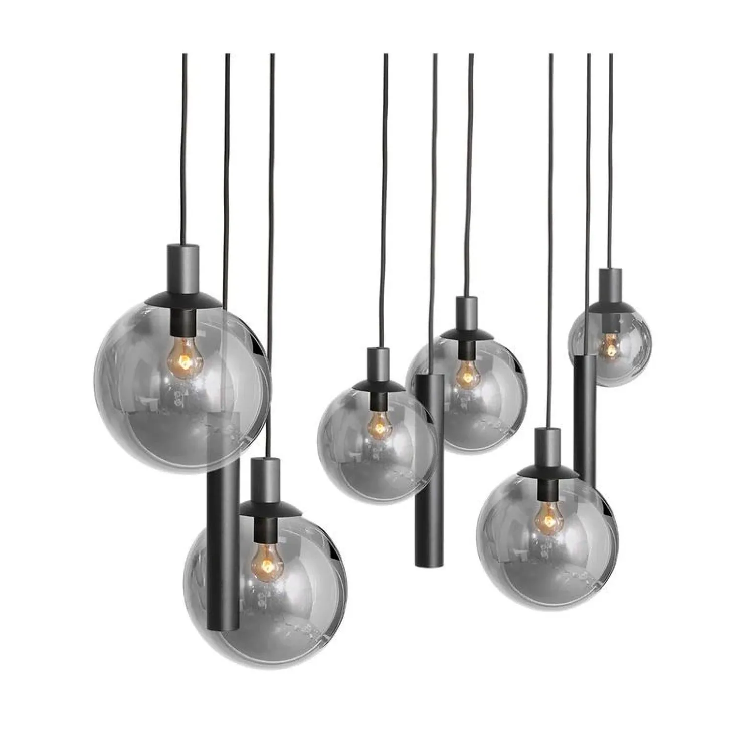 Maya 6+3 lichts Hanglamp Smoke