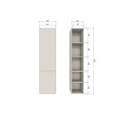 Meggy Smalle Wandkast grenen dust 55 cm
