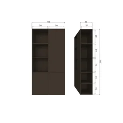Meggy Wandkast Rechts Grenen Middenbruin 108cm