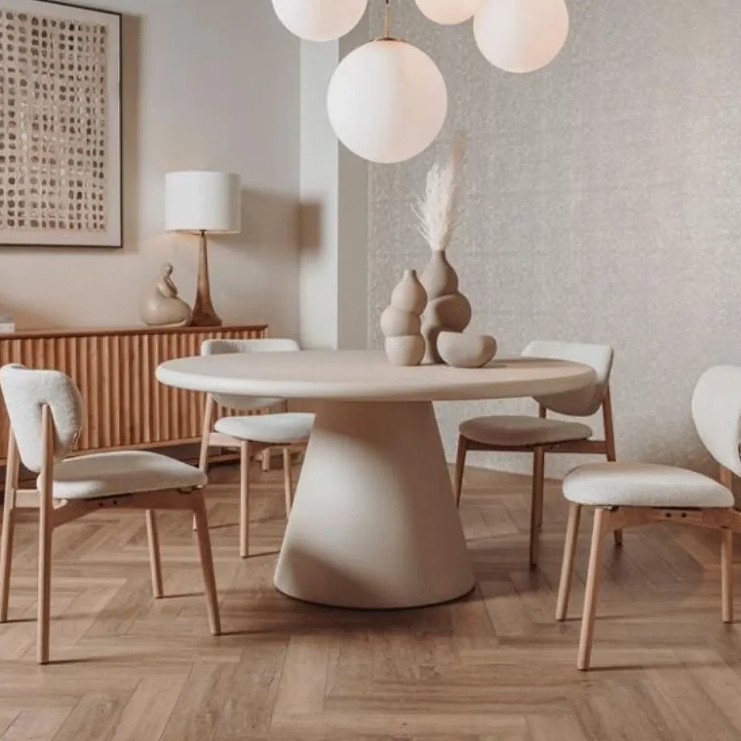 Mello Eettafel rond beige 150 cm