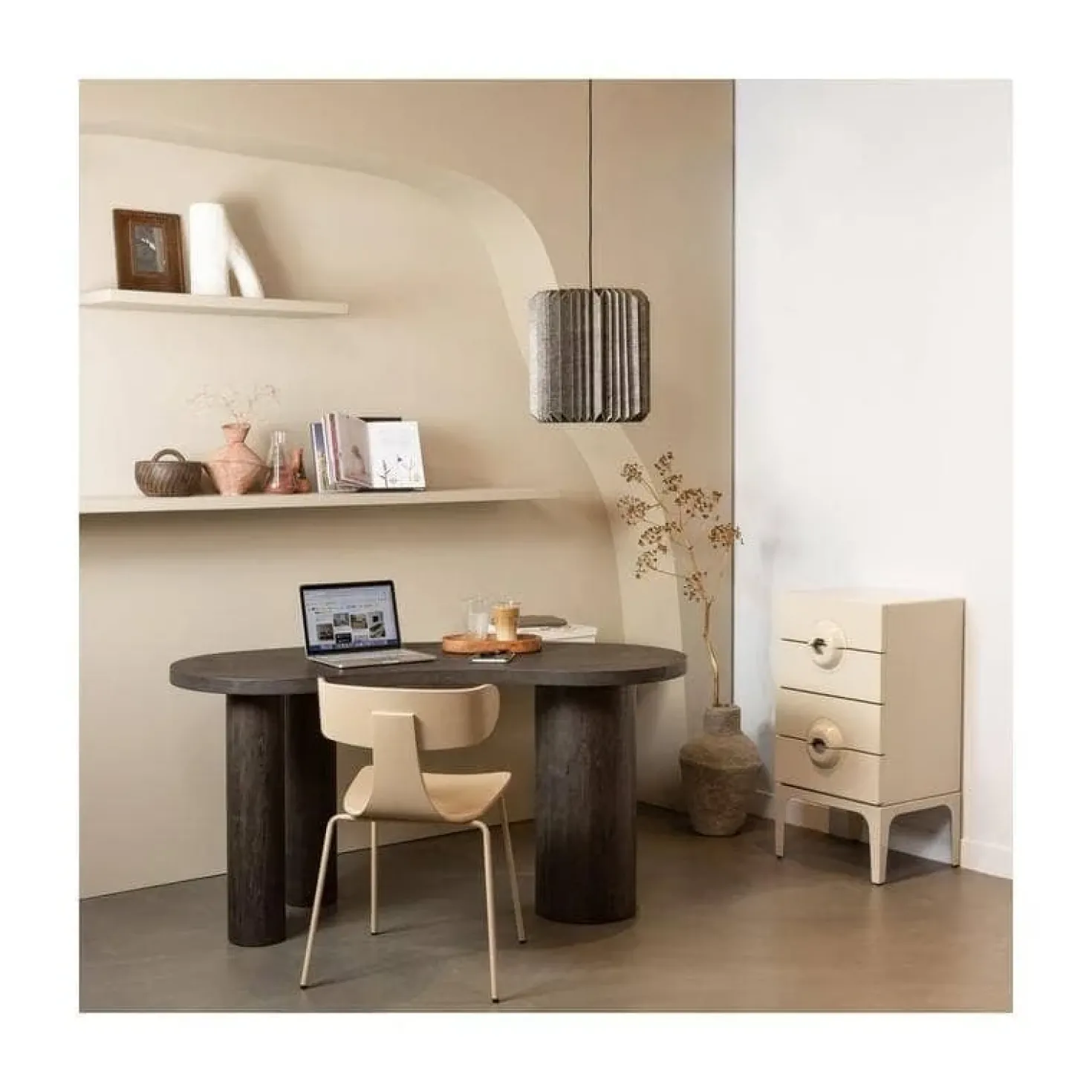 Merge Ladekast 4 Lades Eucalyptushout Greige 44cm