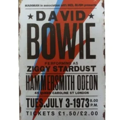 metalen bord David Bowie
