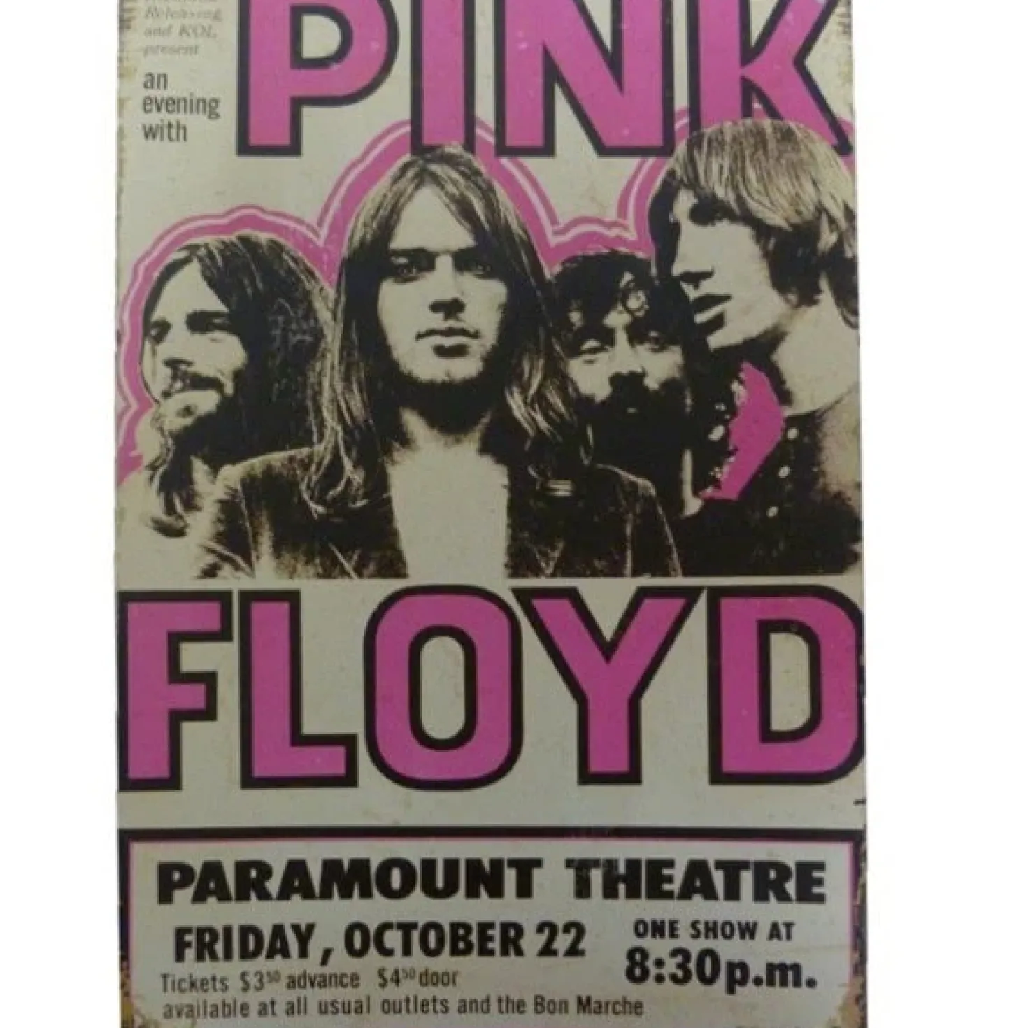 metalen bord Pink Floyd