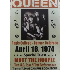 metalen bord Queen concert