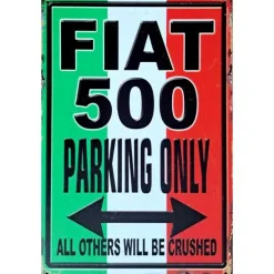 metalen parkeerbord Fiat 500
