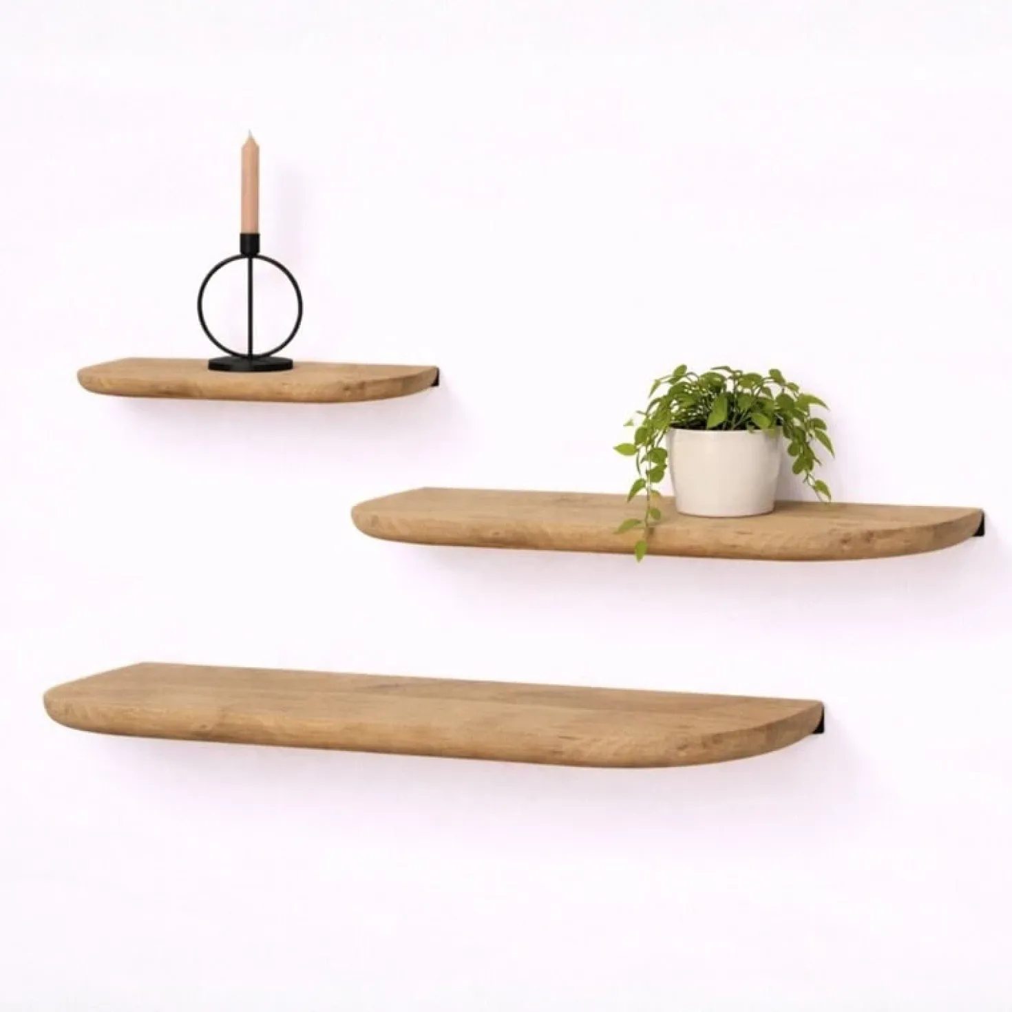 Mette Wandplank zwevend Naturel 40cm