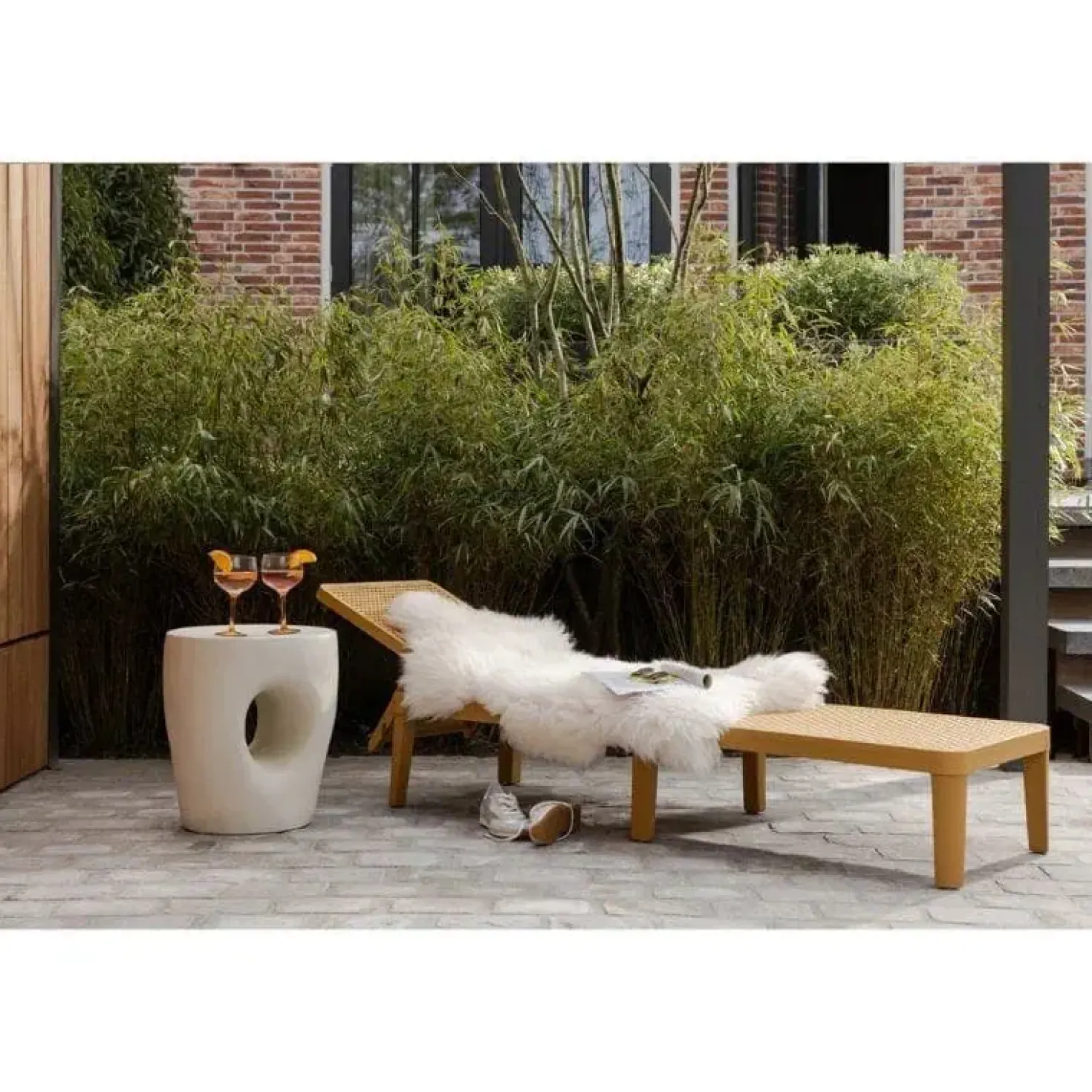 Mica Tuin Bijzettafel Vezelversterkte Polymeer Naturel 40cm