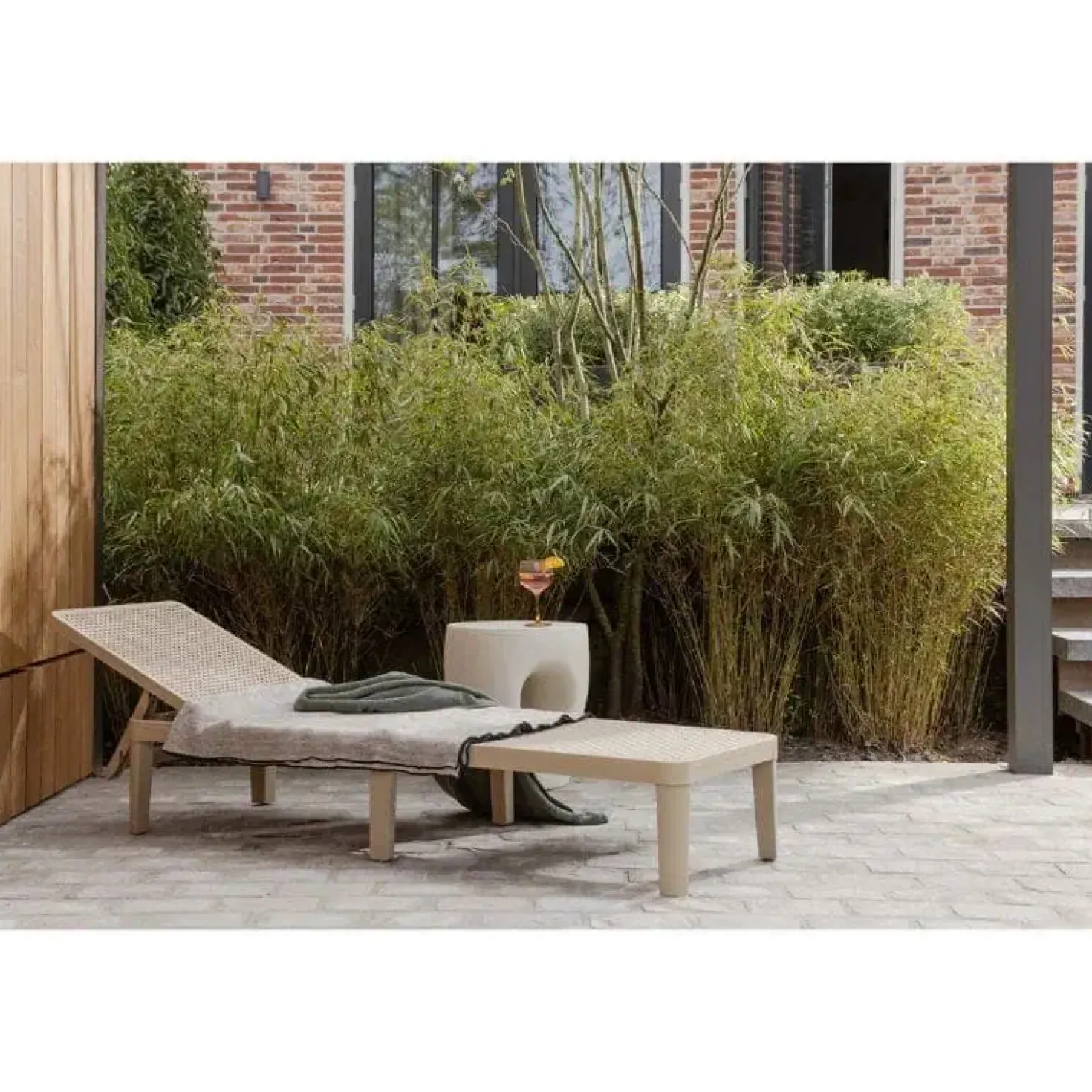 Mica Tuin Bijzettafel Vezelversterkte Polymeer Naturel 40cm