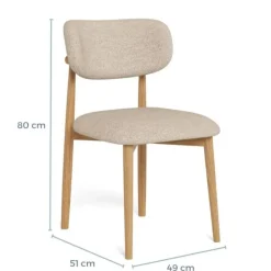 Michael Eetkamerstoel eikenhout Beige