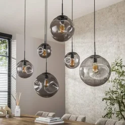 Mika 6-lichts Hanglamp Smoke