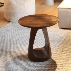 Mike Bijzettafel rond Walnoot 50cm