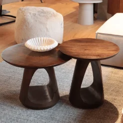Mike Bijzettafel rond Walnoot 50cm