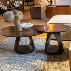 Mike Salontafel rond Walnoot Large 90cm