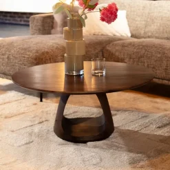 Mike Salontafel rond Walnoot Large 90cm