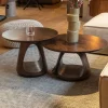 Mike Salontafel set van 2 medium & small Walnoot