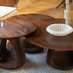 Mike Salontafel set van 3 Walnoot