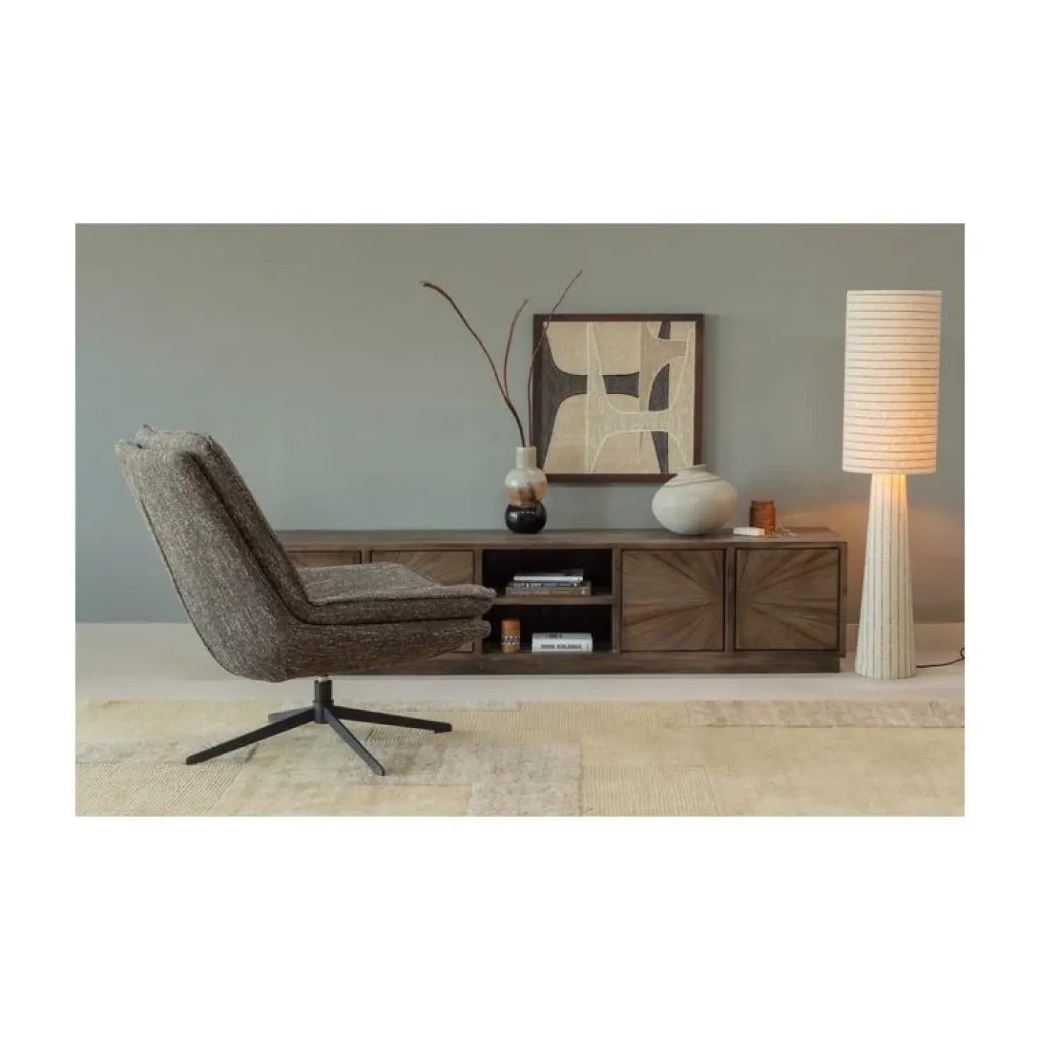 Milaro Draaifauteuil Naturel Melange