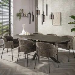 Miles Eettafel deens ovaal Brons 215cm