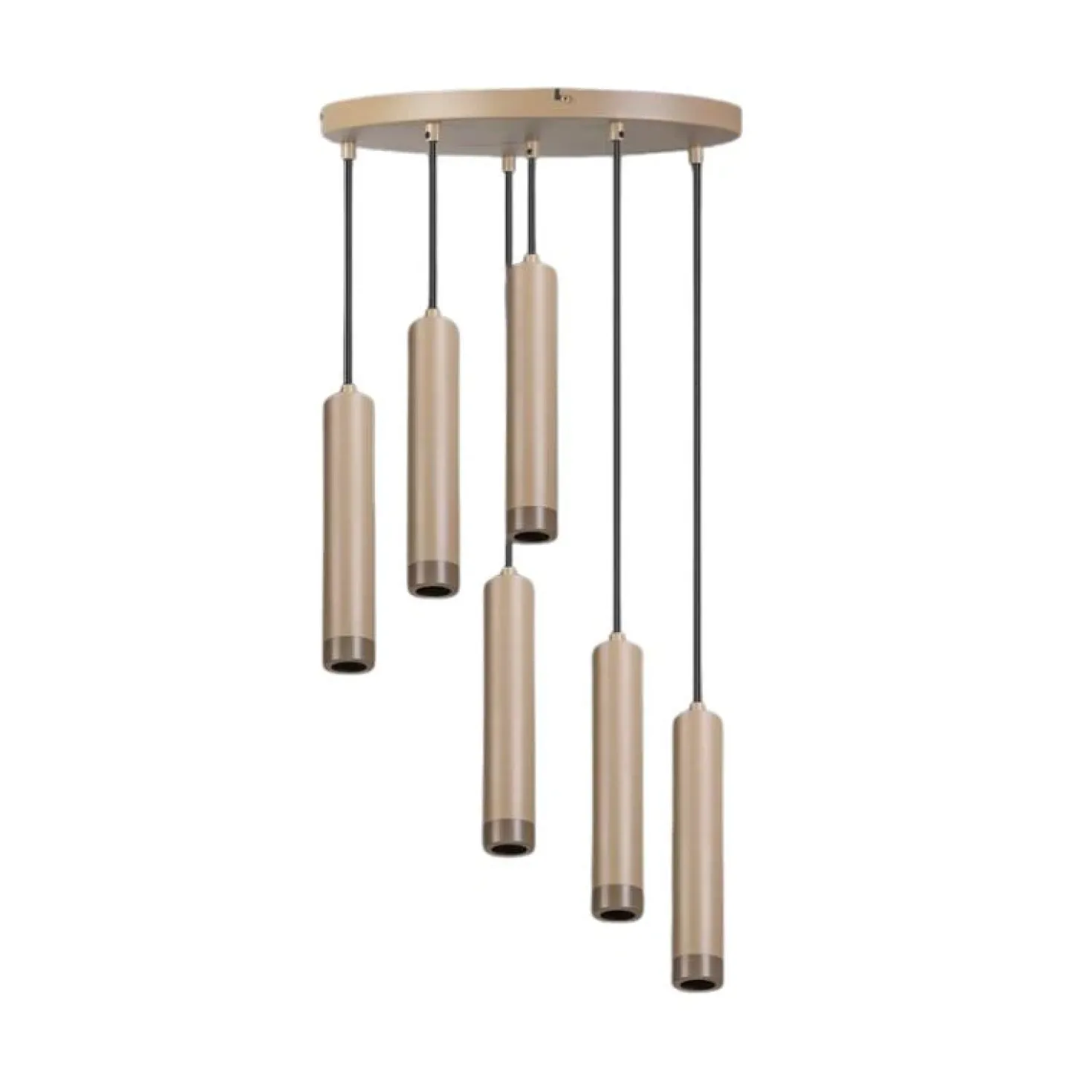 Miller 6-lichts getrapte hanglamp zand