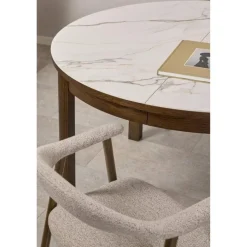 Mirano Uitschuifbare Eettafel Rond Keramiek 120cm