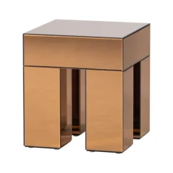 Mirrox Bijzettafel Spiegelglas Bruin 45cm