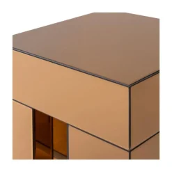 Mirrox Bijzettafel Spiegelglas Bruin 45cm