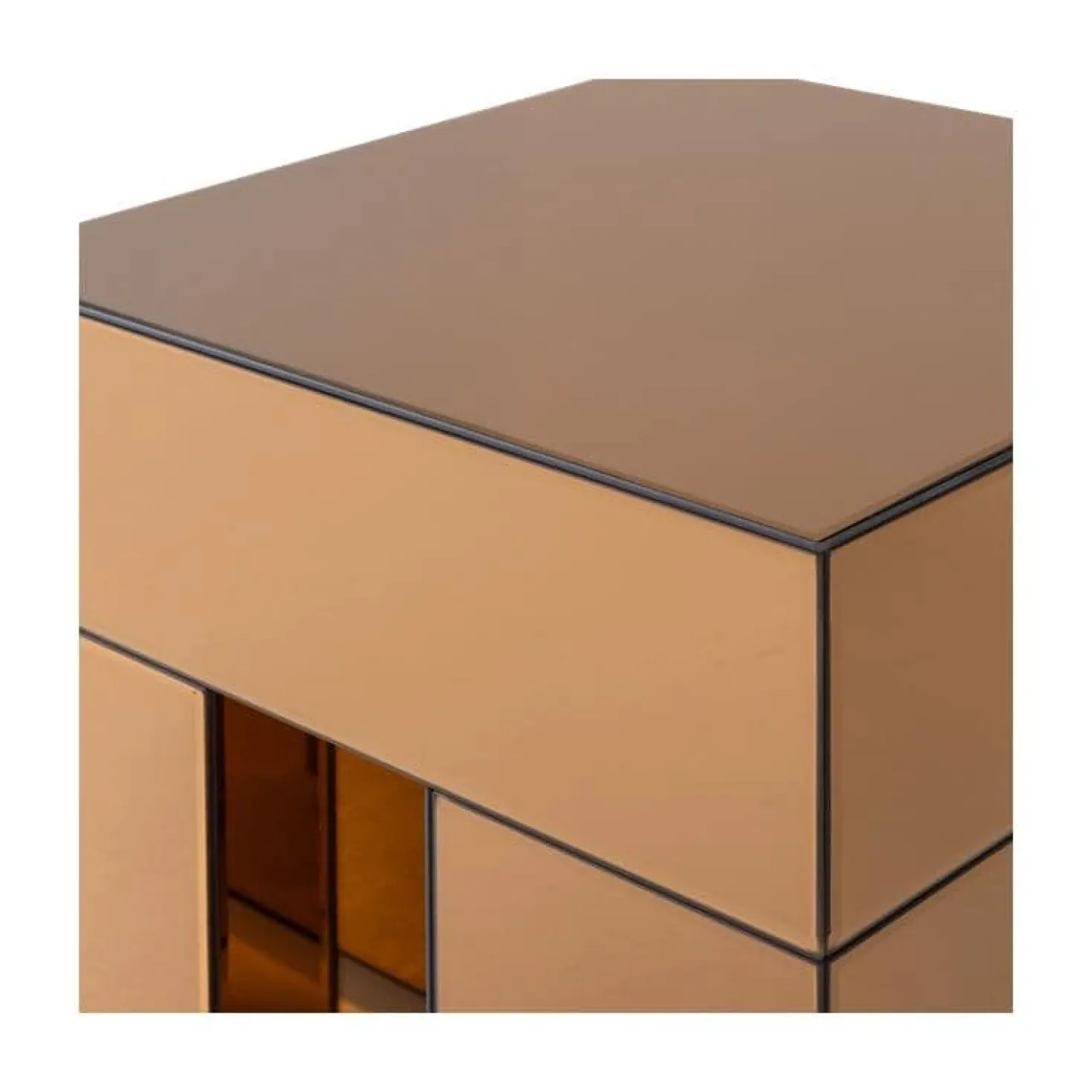 Mirrox Bijzettafel Spiegelglas Bruin 45cm