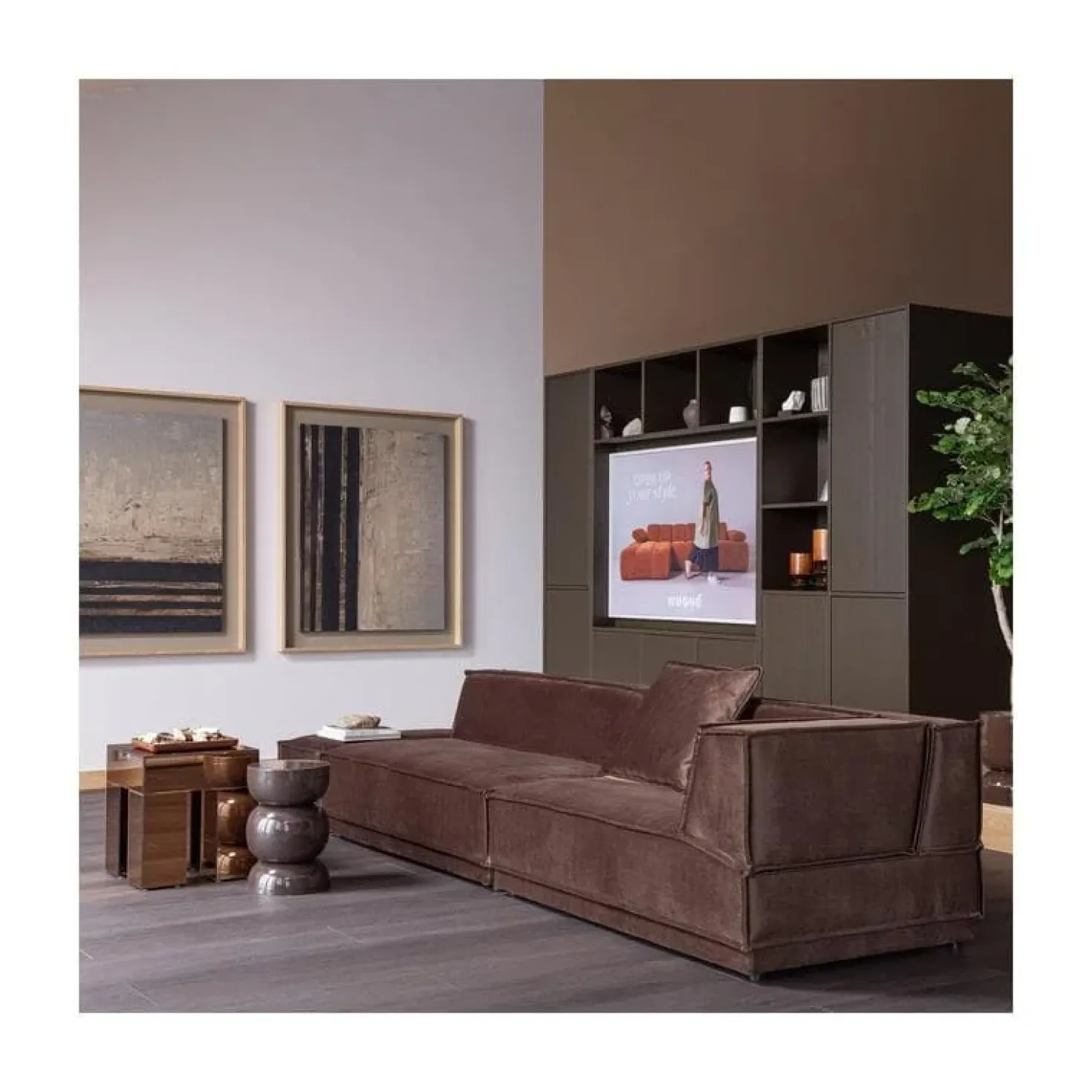 Mirrox Bijzettafel Spiegelglas Bruin 45cm