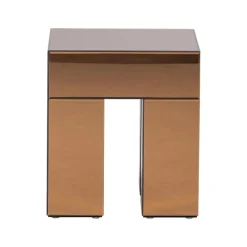 Mirrox Bijzettafel Spiegelglas Bruin 45cm