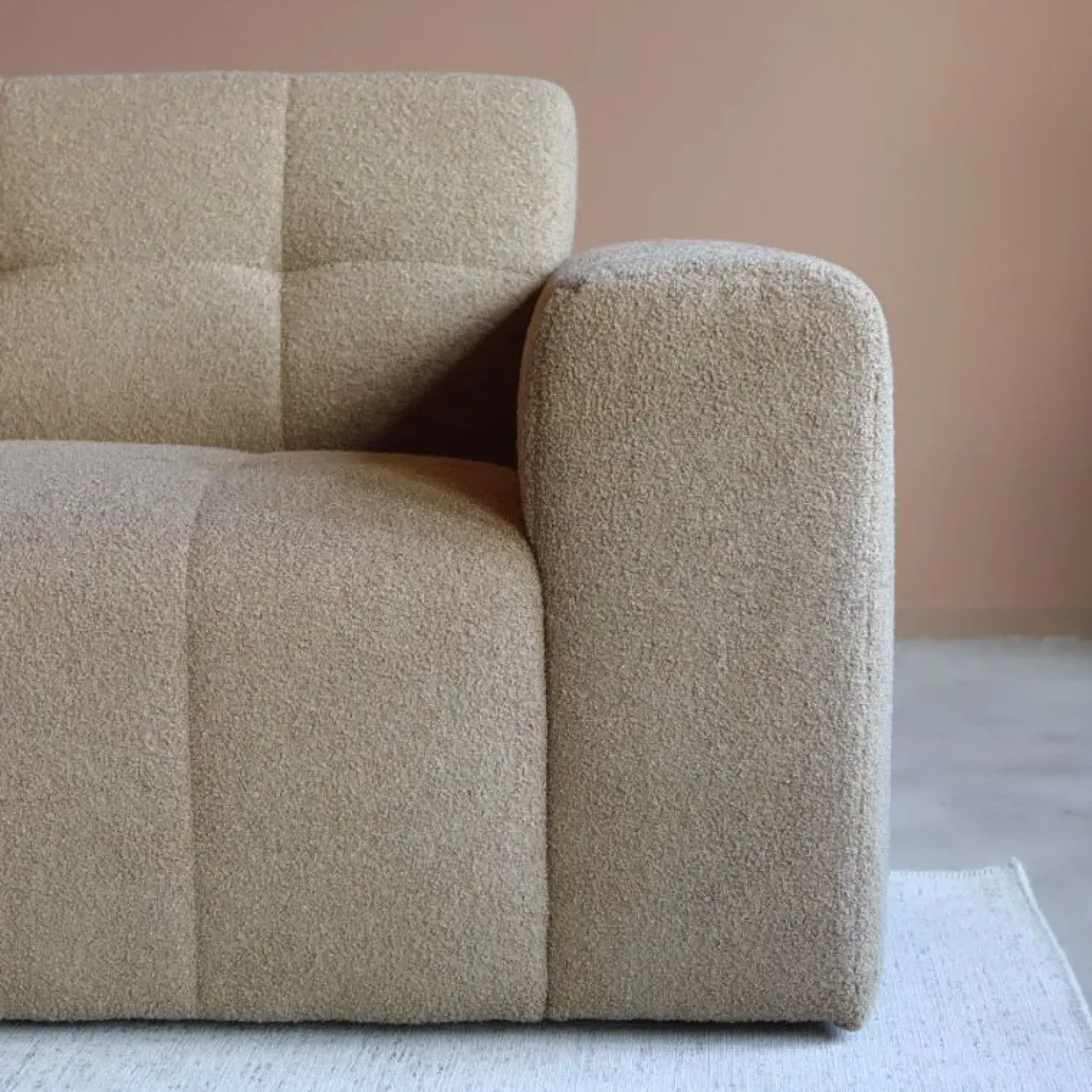 Modulaire Bank Wave Chaise longue links Taupe