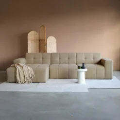Modulaire Bank Wave Chaise longue links Taupe