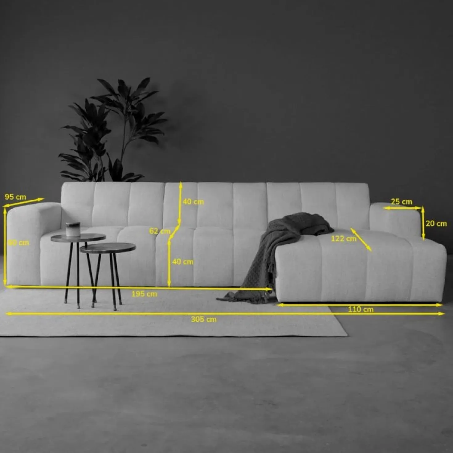 Modulaire Bank Wave Chaise longue rechts Modesto wit