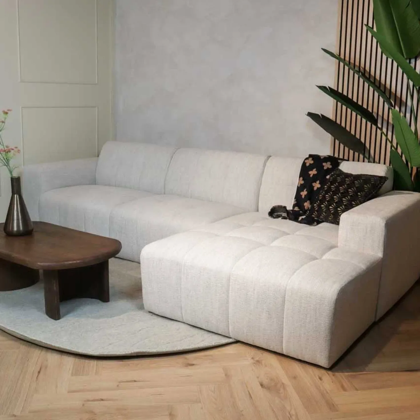 Modulaire Bank Wave Chaise longue rechts Modesto wit