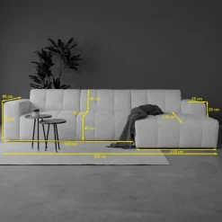 Modulaire Bank Wave Chaise longue rechts Taupe