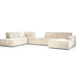 Modulaire Hoekbank Lana met ottomane en verstelbare rugleuning