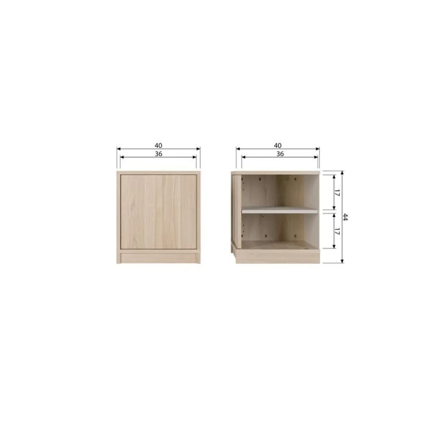 Modulair Onderkast Eiken Naturel Mat 40cm