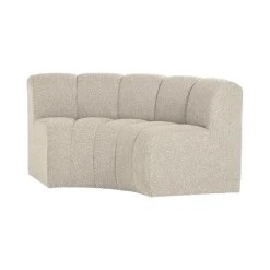 Mojo Eetkamerbank Halfronde hoek Rugleuning Bouclé Beige