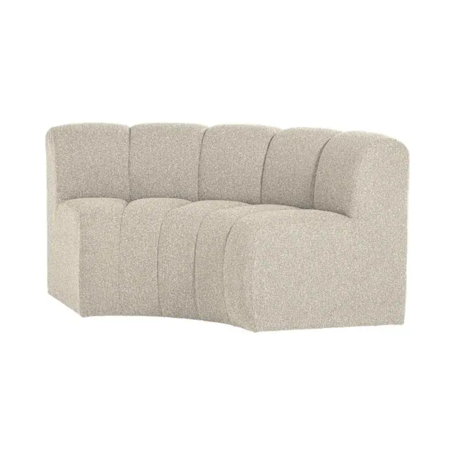 Mojo Eetkamerbank Halfronde hoek Rugleuning Bouclé Beige