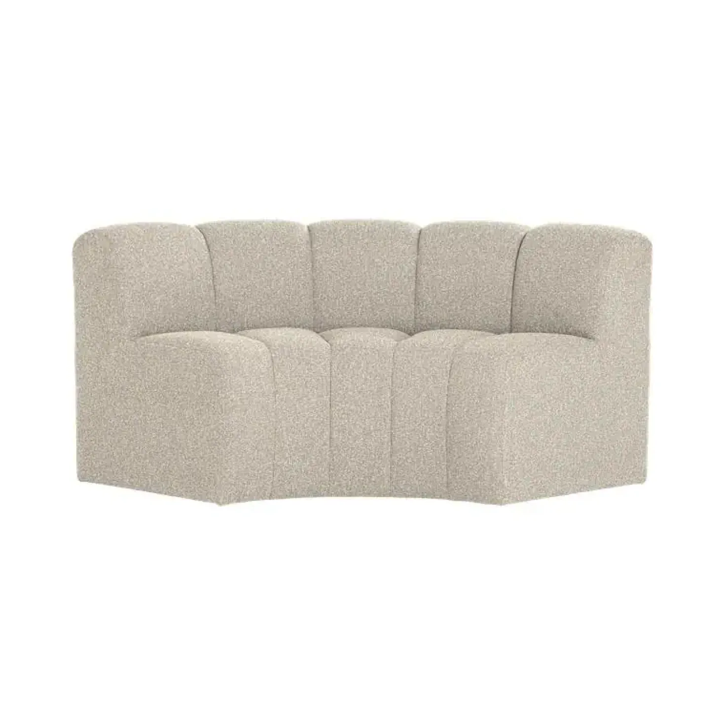 Mojo Eetkamerbank Halfronde hoek Rugleuning Bouclé Beige