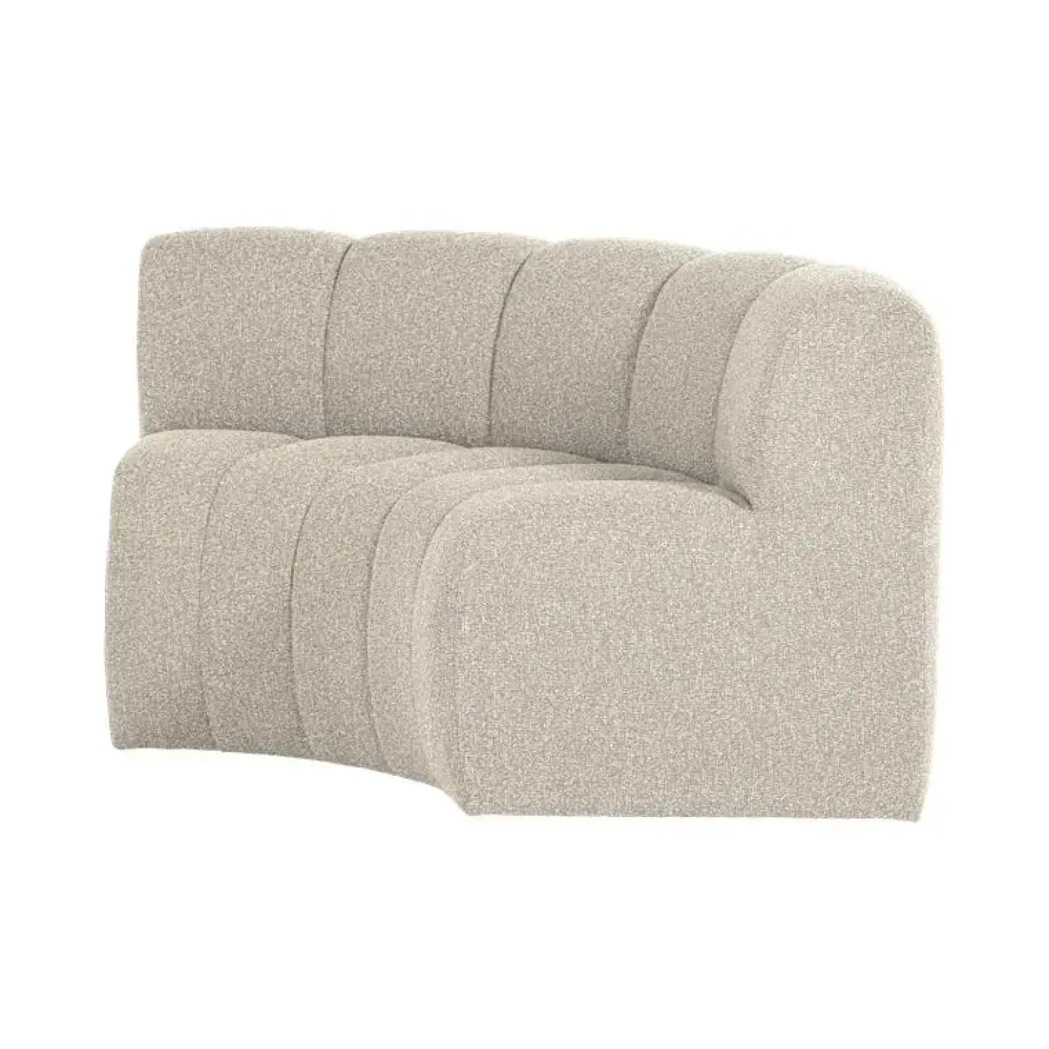 Mojo Eetkamerbank Halfronde hoek Rugleuning Bouclé Beige