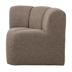 Mojo Eetkamerbank Hoek Met Rugleuning Bouclé Bruin Melange