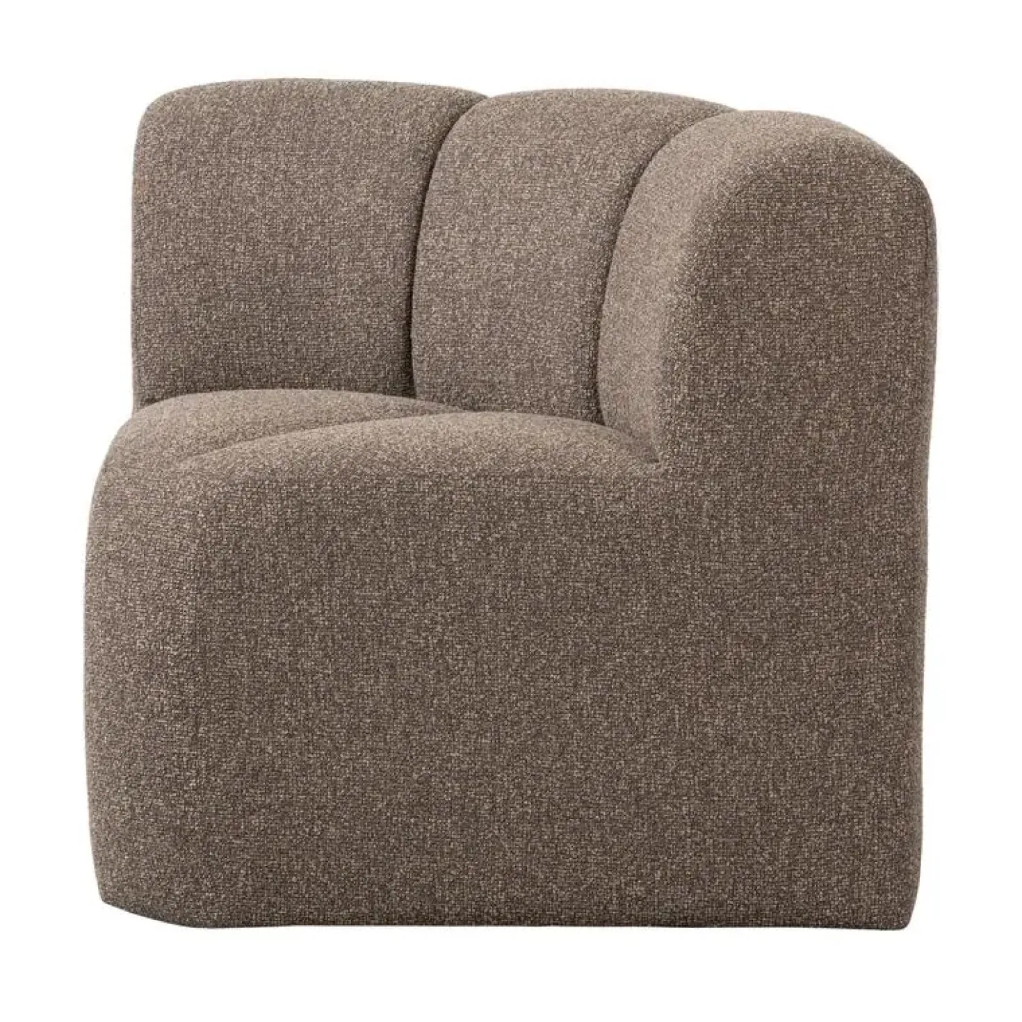 Mojo Eetkamerbank Hoek Met Rugleuning Bouclé Bruin Melange