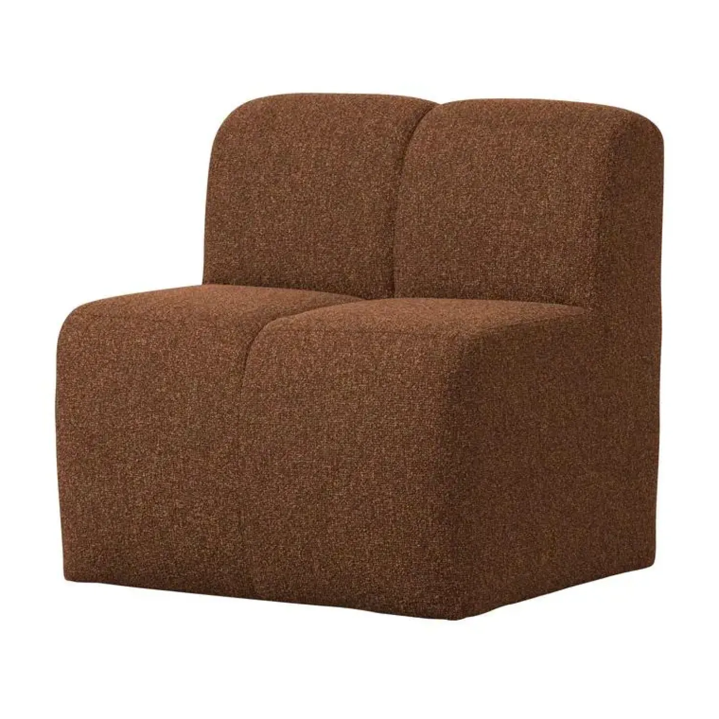 Mojo Eetkamerbank Met Rugleuning Bouclé Roestbruin Melange 84cm